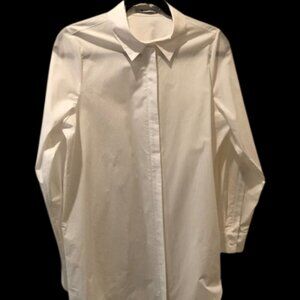 Alexander Wang White 100% Cotton Two Way Concealed Zip Shirt Size  S